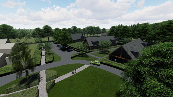 Geen chalets maar woningen - Husselsesteeg