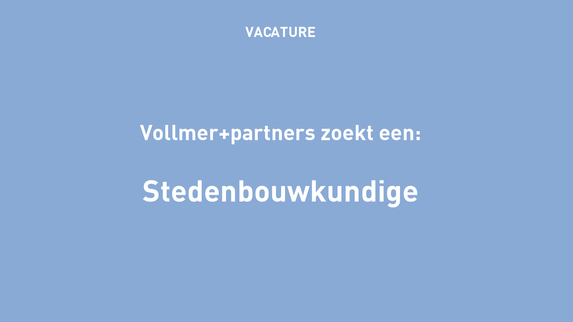 Vacature Stedenbouwkundige